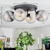 Koyoto Plafoniera, Lampada a sfera Ambrato, Chiaro, Grigio fumo, 4-Luci