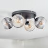 Koyoto Plafoniera, Lampada a sfera Ambrato, Chiaro, Grigio fumo, 4-Luci