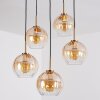 Koyoto Lampadario a sospensione, Lampada a sfera, Lampada a sospensione Oro, Nero, 5-Luci