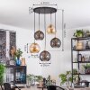 Koyoto Lampadario a sospensione, Lampada a sfera, Lampada a sospensione Oro, Nero, 5-Luci