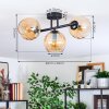Koyoto Plafoniera, Lampada a sfera Ambrato, 3-Luci