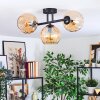 Koyoto Plafoniera, Lampada a sfera Ambrato, 3-Luci