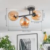 Koyoto Plafoniera, Lampada a sfera Ambrato, 3-Luci