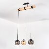 Koyoto Lampadario a sospensione, Lampada a sfera, Lampada a sospensione Écru, Nero, 3-Luci