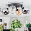 Koyoto Plafoniera, Lampada a sfera Ambrato, Cromo, Chiaro, Grigio fumo, 4-Luci