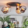 Koyoto Plafoniera, Lampada a sfera Ambrato, Cromo, Chiaro, Grigio fumo, 4-Luci