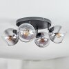 Koyoto Plafoniera, Lampada a sfera Chiaro, Grigio fumo, 4-Luci