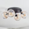 Koyoto Plafoniera, Lampada a sfera Ambrato, Chiaro, 4-Luci