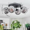 Ripoll Plafoniera, Lampada a sfera Grigio fumo, 4-Luci