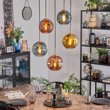 Ripoll Lampadario a sospensione, Lampada a sfera, Lampada a sospensione Oro, Nero, 5-Luci