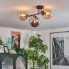 Gastor Plafoniera, Lampada a sfera Ambrato, Grigio fumo, 3-Luci