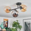 Gastor Plafoniera, Lampada a sfera Ambrato, Grigio fumo, 3-Luci
