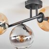 Gastor Plafoniera, Lampada a sfera Ambrato, Chiaro, Grigio fumo, 3-Luci