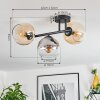 Koyoto Plafoniera, Lampada a sfera Ambrato, Chiaro, Grigio fumo, 3-Luci