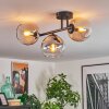 Koyoto Plafoniera, Lampada a sfera Ambrato, Chiaro, Grigio fumo, 3-Luci