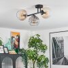 Koyoto Plafoniera, Lampada a sfera Ambrato, Chiaro, Grigio fumo, 3-Luci