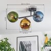 Koyoto Plafoniera, Lampada a sfera Blu, Oro, Verde, 3-Luci