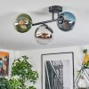 Gastor Plafoniera, Lampada a sfera Blu, Cromo, Verde, Chiaro, Grigio fumo, 3-Luci