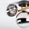Chehalis Plafoniera, Lampada a sfera Oro, Nero, 3-Luci