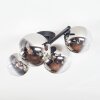Chehalis Plafoniera, Lampada a sfera Cromo, Chiaro, Grigio fumo, 4-Luci