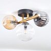 Chehalis Plafoniera, Lampada a sfera Oro, Nero, 3-Luci