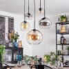 Koyoto Lampadario a sospensione, Lampada a sfera, Lampada a sospensione 45 cm Ambrato, Chiaro, Grigio fumo, 5-Luci