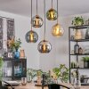 Koyoto Lampadario a sospensione, Lampada a sfera, Lampada a sospensione Oro, Nero, 5-Luci