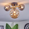 Chehalis Plafoniera, Lampada a sfera Oro, Nero, 3-Luci