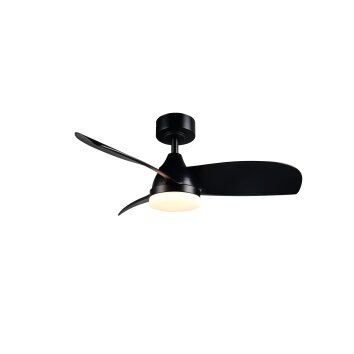 Illuminazione Reality mit Lampada con ventilatore LED Nero, 1-Luce, Telecomando