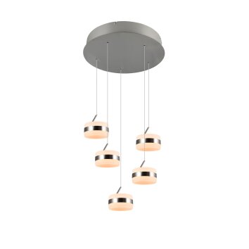 Illuminazione Trio Leuchten Dios Lampada a sospensione LED Nichel opaco, 5-Luci