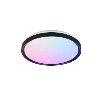 Illuminazione Reality Solit Plafoniera LED Nero, 1-Luce, Telecomando, Cambia colore