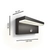 Illuminazione Philips Bustan Lampada da parete per esterno LED Antracite, 1-Luce, Sensori di movimento
