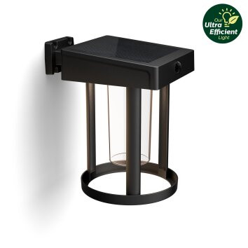 Illuminazione Philips Camill Applique LED Nero, 1-Luce, Sensori di movimento