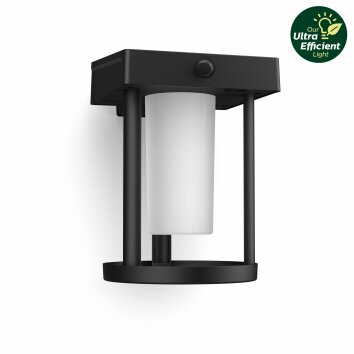 Illuminazione Philips Camill Applique LED Nero, 1-Luce, Sensori di movimento