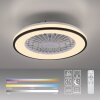 Illuminazione Leuchten Direkt LENO Plafoniera LED Nero, 1-Luce, Telecomando, Cambia colore