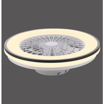 Illuminazione Leuchten Direkt LENO Plafoniera LED Nero, 1-Luce, Telecomando, Cambia colore