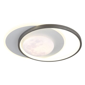 Illuminazione Globo Lighting Moon Plafoniera LED Grigio, Nero, 1-Luce