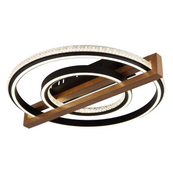 Illuminazione Globo Lighting Deloris Plafoniera LED Marrone scuro, Nero, 1-Luce, Telecomando