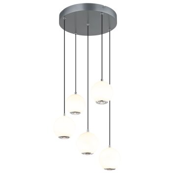 Illuminazione Globo Lighting Simmons Lampadario a sospensione LED Grigio, 1-Luce