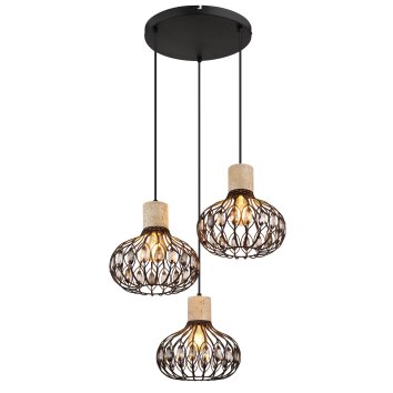 Illuminazione Globo Lighting Dorthy Lampadario a sospensione Grigio, Nero, 3-Luci
