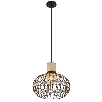 Illuminazione Globo Lighting Dorthy Lampadario a sospensione Grigio, Nero, 1-Luce
