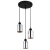 Illuminazione Globo Lighting Alonso Lampadario a sospensione Nero, 3-Luci