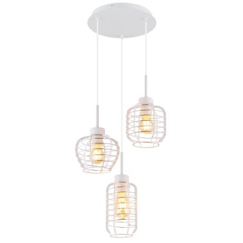 Illuminazione Globo Lighting Nesa Lampadario a sospensione Bianco, 3-Luci