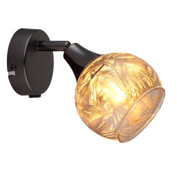 Illuminazione Globo Lighting Frosta Applique, Faretto da parete Cromo, Nero, 1-Luce