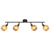 Illuminazione Globo Lighting Frosta Plafoniera Cromo, Nero, 4-Luci