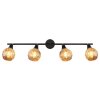Illuminazione Globo Lighting Frosta Plafoniera Cromo, Nero, 4-Luci