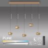 Illuminazione Paul Neuhaus Rings Lampada a sospensione LED Bronzo, Cromo, 5-Luci, Telecomando