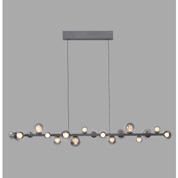 Illuminazione Paul Neuhaus E-Popup Lampada a sospensione LED Argento, 18-Luci, Telecomando