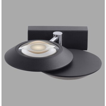 Illuminazione Paul Neuhaus Oculis Applique LED Nero, 2-Luci