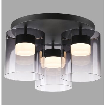 Illuminazione Leuchten Direkt ELIO Plafoniera LED Nero, 3-Luci